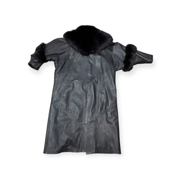 Vintage Leather/Fur Coat - Picture 5 of 6